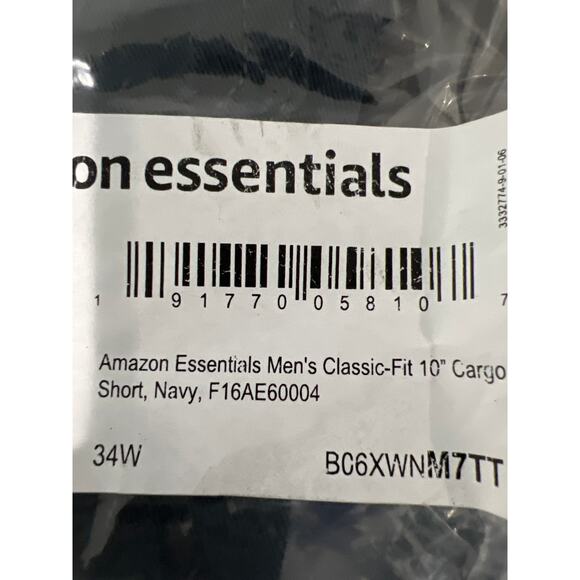 Amazon Essentials Men's 34W Navy Blue 10" Inseam Classic Fit Cargo Shorts - Picture 6 of 11